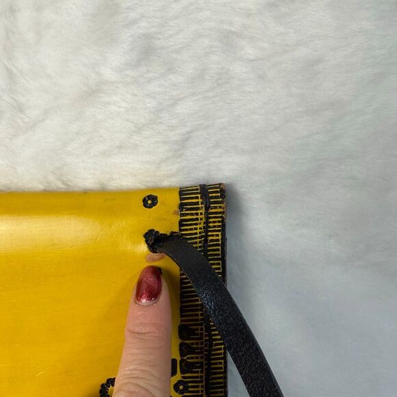 austerbags Handmade and hand-painted Sofia mustard - Picture 7 of 13